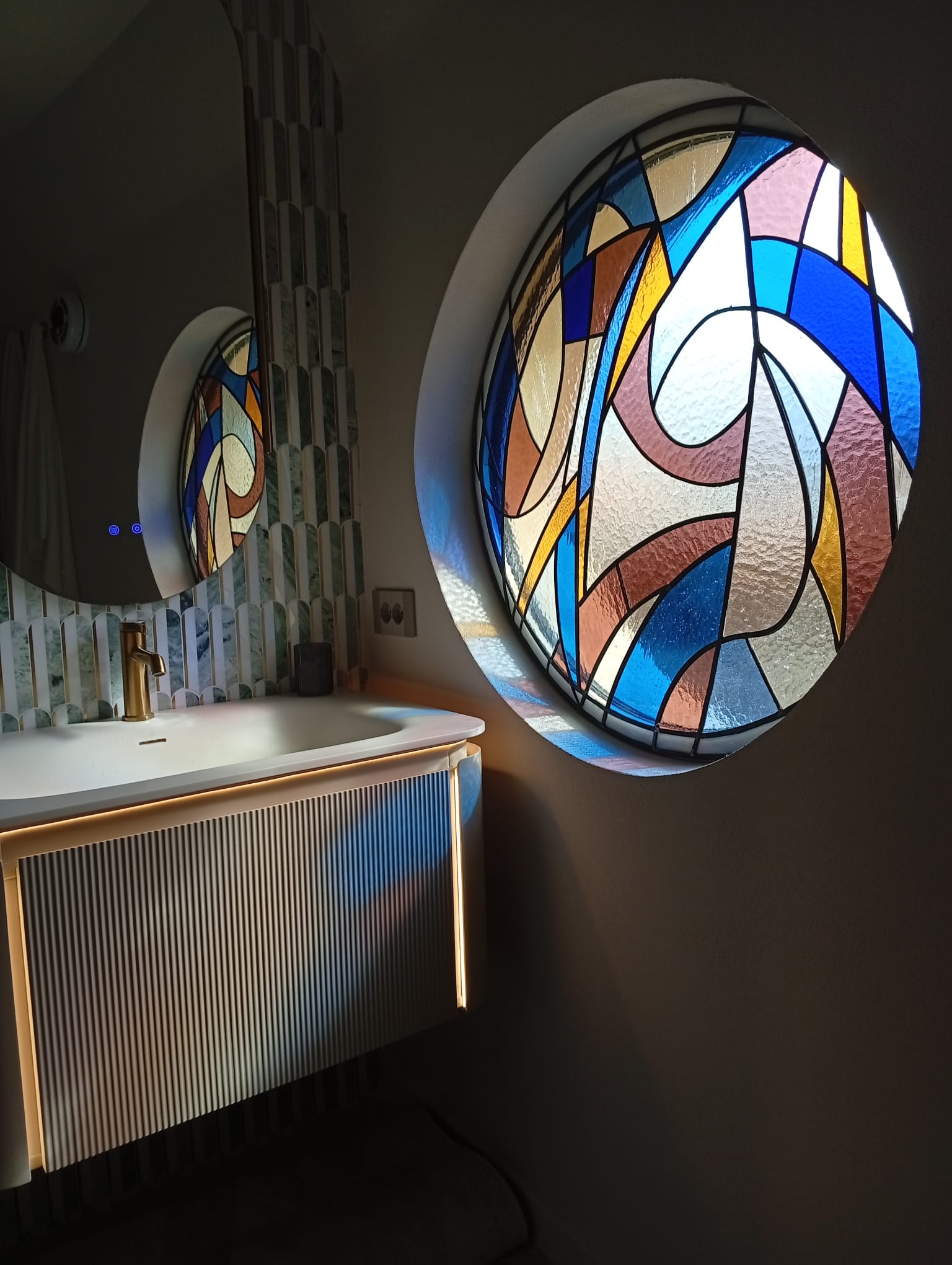 Contemporary art glass installation